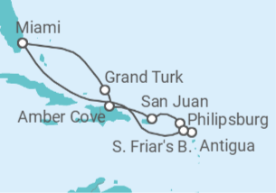 Itinerario del Crucero Caribe Oriental con St. Kitts - Princess Cruises