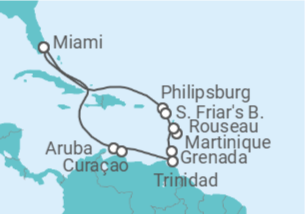 Itinerario del Crucero Gran Caribe Meridional - Princess Cruises