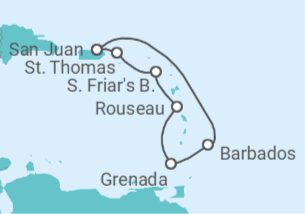Itinerario del Crucero Sur del Caribe con Barbados - Princess Cruises