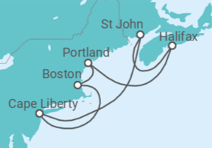 Itinerario del Crucero Canadá y Nueva Inglaterra - Royal Caribbean