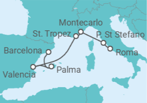 Itinerario del Crucero Un viaje de antiguos tesoros y elegancia catalana - Explora Journeys