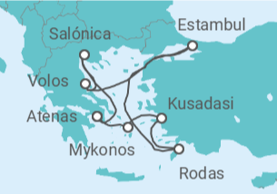 Itinerario del Crucero Un viaje por las joyas culturales y las leyendas atemporales del Egeo - Explora Journeys