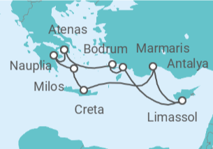 Itinerario del Crucero Un viaje de románticas aguas turquesa y joyas arqueológicas - Explora Journeys