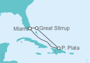 Itinerario del Crucero Caribe: Great Stirrup Cay y República Dominicana  - NCL Norwegian Cruise Line