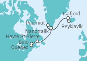 Itinerario del Crucero Un Gran Viaje a través de parajes escarpados y remotos rincones costeros - Explora Journeys