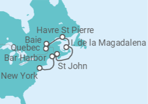 Itinerario del Crucero Un viaje desde los descubrimientos urbanos hasta los cautivadores paisajes de la costa este - Explora Journeys