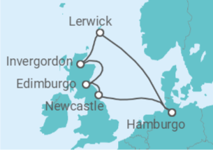 Itinerario del Crucero Reino Unido - Costa Cruceros