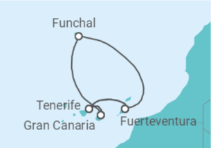 Itinerario del Crucero Islas Canarias - AIDA