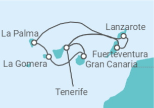 Itinerario del Crucero Islas Canarias - AIDA