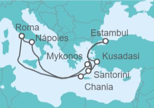 Itinerario del Crucero Grecia, Turquía, Italia - con vuelos - Celebrity Cruises
