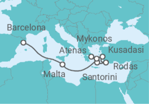 Itinerario del Crucero Islas Griegas y Turquía - Con vuelos - Celebrity Cruises