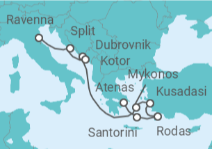 Itinerario del Crucero Grecia, Turquía, Croacia - Con vuelos - Celebrity Cruises