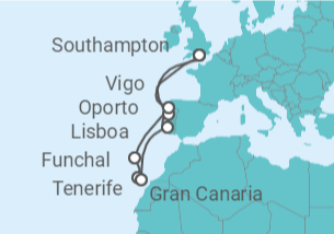 Itinerario del Crucero Islas Canarias y Portugal - con vuelos - Celebrity Cruises