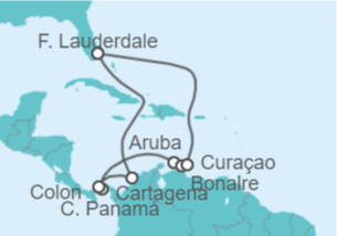 Itinerario del Crucero Colombia, Panamá, Aruba, Curaçao - Con vuelos - Celebrity Cruises