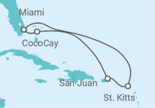 Itinerario del Crucero St. Kitts, Puerto Rico y Bahamas - con vuelos - Celebrity Cruises