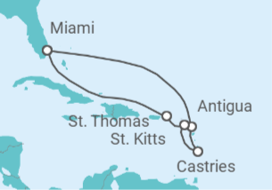 Itinerario del Crucero Antigua, Santa Lucía, St. Kitts - Celebrity Cruises