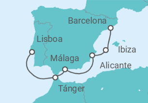 Itinerario del Crucero España, Marruecos - Holland America Line
