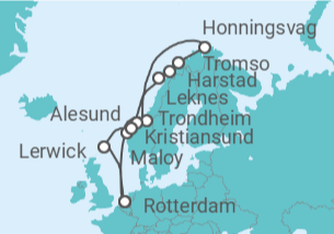 Itinerario del Crucero Noruega, Reino Unido - Holland America Line