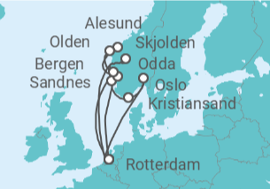 Itinerario del Crucero Noruega, Holanda - Holland America Line