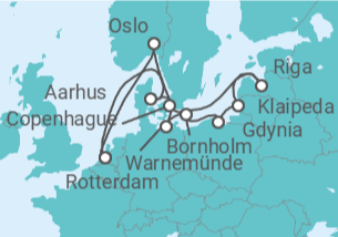 Itinerario del Crucero Noruega, Dinamarca, Alemania, Polonia, Lituania, Letonia - Holland America Line