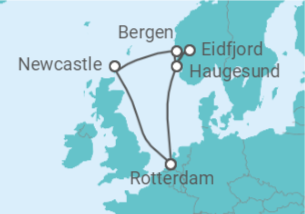 Itinerario del Crucero Noruega, Reino Unido - Holland America Line