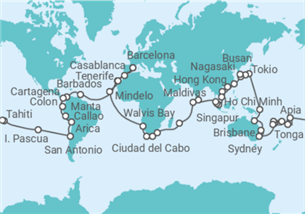Itinerario del Crucero Vuelta al mundo  - Costa Cruceros