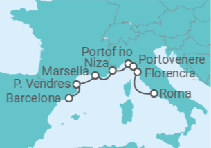 Itinerario del Crucero Francia, Italia - Ponant