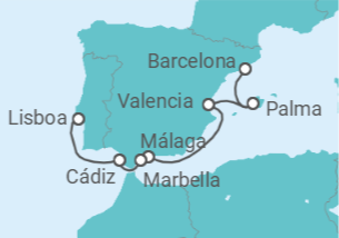 Itinerario del Crucero España - Ponant