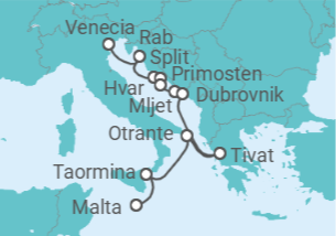 Itinerario del Crucero Croacia, Italia - Ponant
