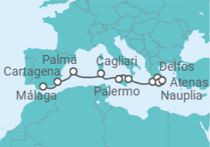 Itinerario del Crucero Desde Málaga a Pireo (Atenas) - Ponant