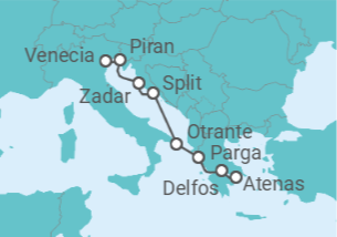 Itinerario del Crucero Grecia, Italia, Croacia - Ponant