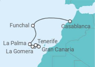Itinerario del Crucero España, Portugal - Ponant