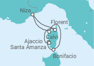 Itinerario del Crucero Francia - Ponant