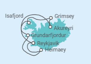 Itinerario del Crucero Islandia - Ponant