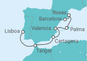 Itinerario del Crucero Marruecos, España - Ponant