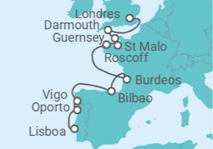 Itinerario del Crucero Desde Lisboa a Londres - Ponant