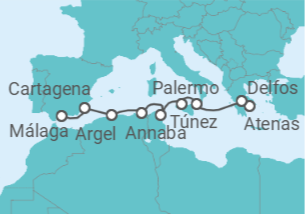 Itinerario del Crucero Desde Pireo (Atenas) a Málaga - Ponant