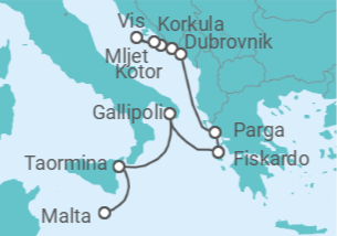 Itinerario del Crucero Desde Dubrovnik (Croacia) a La Valletta (Malta) - Ponant