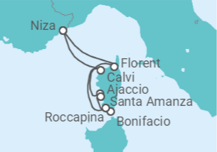 Itinerario del Crucero Francia - Ponant
