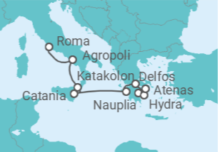 Itinerario del Crucero Italia, Grecia - Ponant