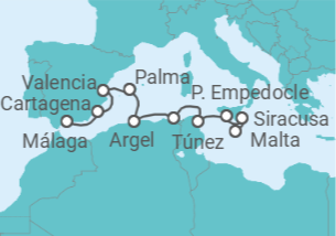 Itinerario del Crucero Italia, Túnez, España - Ponant