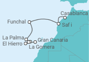 Itinerario del Crucero España, Portugal - Ponant