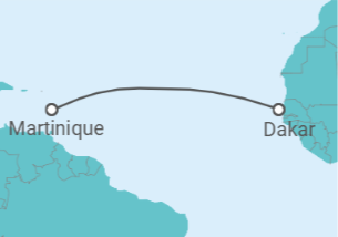 Itinerario del Crucero Martinica - Ponant