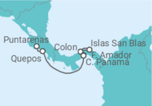 Itinerario del Crucero Panamá - Ponant
