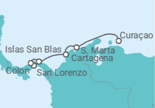 Itinerario del Crucero Colombia, Panamá - Ponant