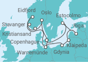 Itinerario del Crucero Noruega y Capitales Bálticas - MSC Cruceros