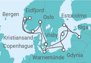 Itinerario del Crucero Capitales Bálticas y Noruega - MSC Cruceros
