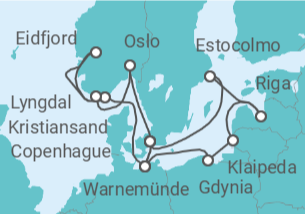 Itinerario del Crucero Capitales Bálticas y Noruega - MSC Cruceros