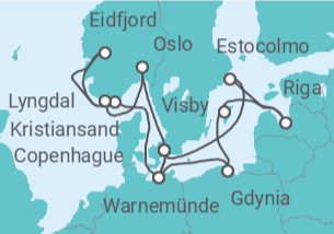 Itinerario del Crucero Noruega y Capitales Bálticas - MSC Cruceros
