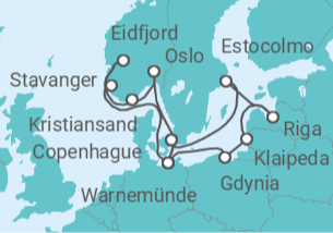 Itinerario del Crucero Noruega y Capitales Bálticas - MSC Cruceros